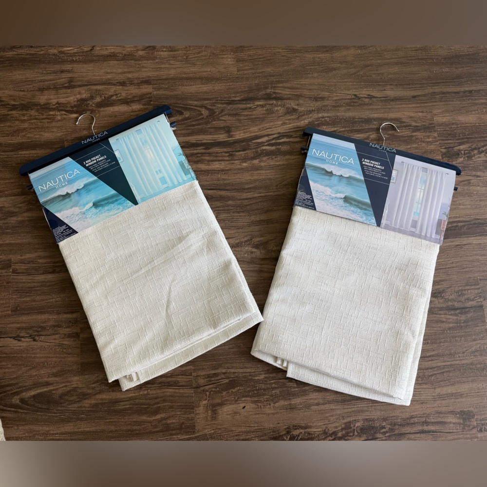 NWT Nautica Off-White Textured Curtains